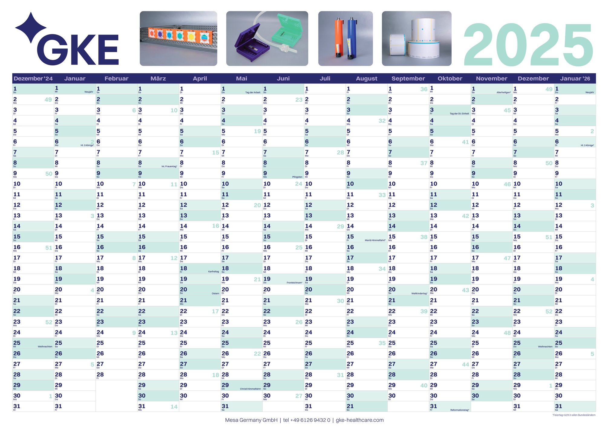 GKE Wandkalender 2025